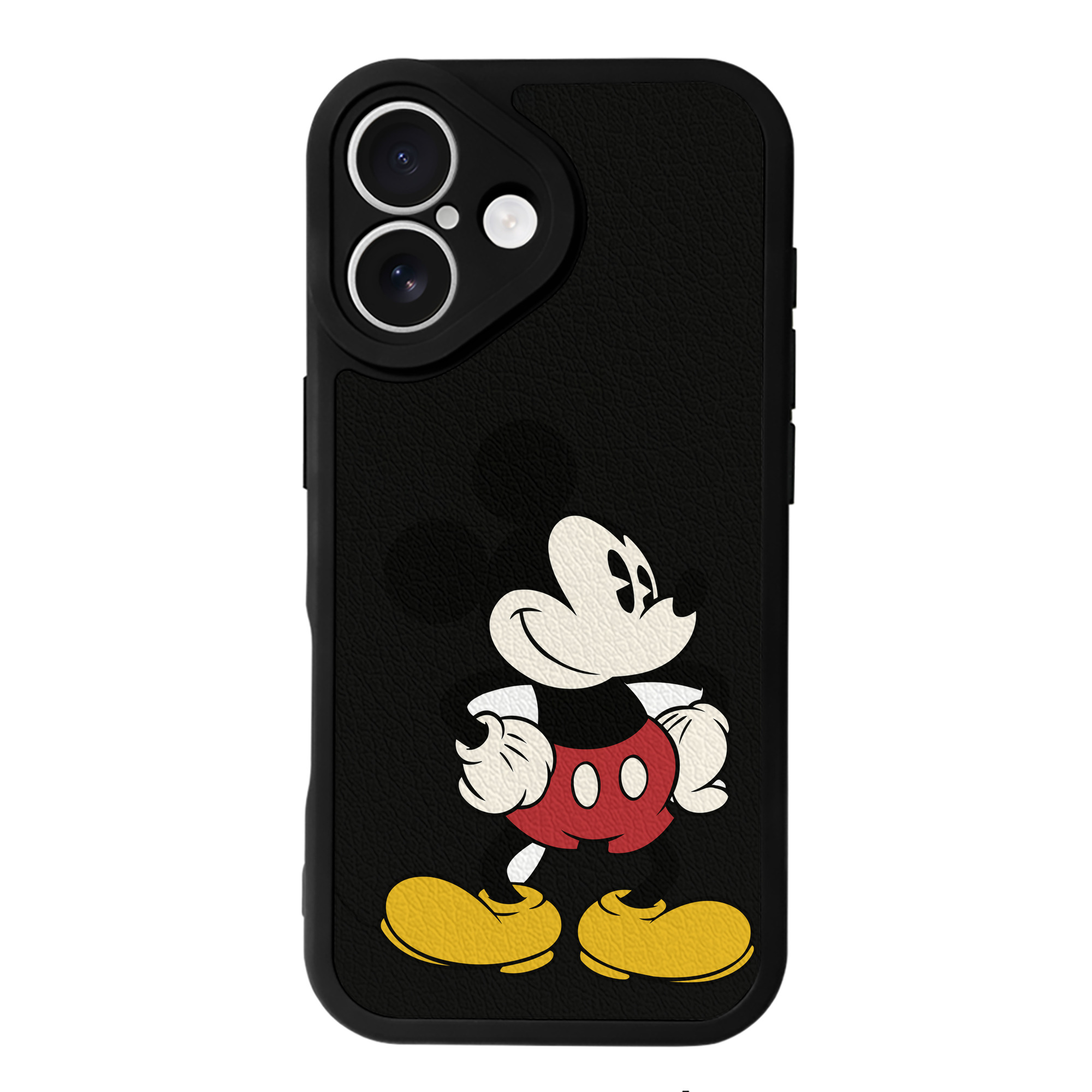 （画像用） ミッキーマウス Mickey Mouse 【iPhone 16シリーズ対応】シリコンスマホケース（レザー調） 材質：シリコン